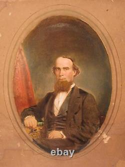 1863 CIVIL War Era Daguerreian Painted Photo Broadbent Chestnut St Philadelphia