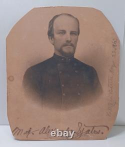 1863 Civil War Major Alexander Gates Autographed Trimmed Cabinet Card RRP 485