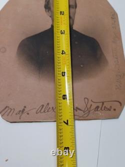 1863 Civil War Major Alexander Gates Autographed Trimmed Cabinet Card RRP 485