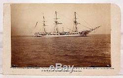 1864 CIVIL WAR CDV PHOTOGRAPH OF UNION NAVY SHIP USS HARTFORD FARRAGUTS FLAGSHIP