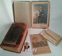 1865 American Civil War Real Diary Camp Carrington US History Book GAR Pin & Pic