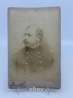 1870s Cabinet Card Photo Civil War Captain John Avery Leon Van Loo Toldeo Ohio