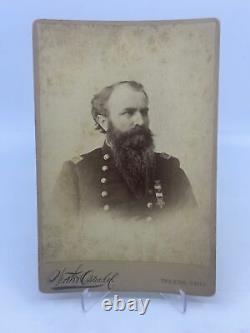 1870s Cabinet Card Photo Civil War Major H. S. Bunker Toldeo Ohio North Oswald
