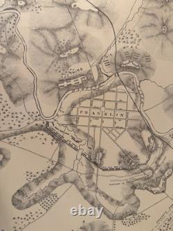 1874 Franklin TN Civil War Map 19x28.5 Original American Litho Co