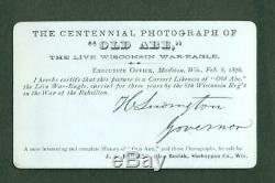 1876 OLD ABE WISCONSIN CIVIL WAR EAGLE CENTENNIAL PHOTOGRAPH by BARRETT