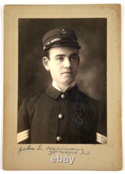 1880s John L Herman Civil War Soldier Portrait photo Fort Wayne IN Miner