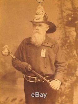 1881 CIVIL War Wounded Veteran Photo & Fire Fighter Belt Cairns Providence Ri