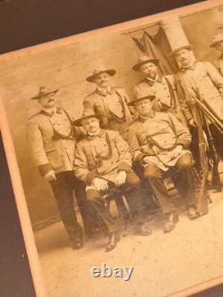 1890s CONFEDERATE VETERANS Civil War UCV Gun Rifle Men Man Large Framed PHOTO