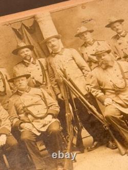 1890s CONFEDERATE VETERANS Civil War UCV Gun Rifle Men Man Large Framed PHOTO