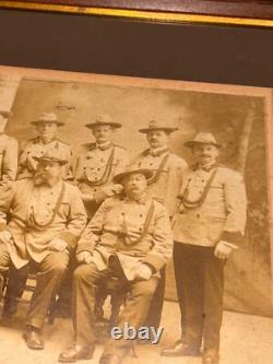 1890s CONFEDERATE VETERANS Civil War UCV Gun Rifle Men Man Large Framed PHOTO
