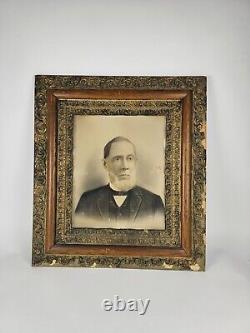 19th Century Antique Photograph Ornate Wood Frame Civil War Era Ohio Sherrick