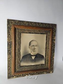 19th Century Antique Photograph Ornate Wood Frame Civil War Era Ohio Sherrick