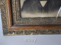 19th Century Antique Photograph Ornate Wood Frame Civil War Era Ohio Sherrick