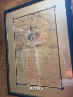 19th century broadside robert e lee farewell address in vintage frame