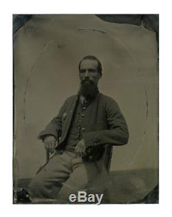 1/2 Plate Civil War Tintype of Yankee Infantryman in Full Therm Case (Berg 3-5)