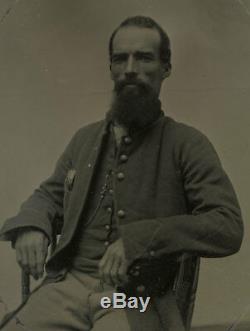 1/2 Plate Civil War Tintype of Yankee Infantryman in Full Therm Case (Berg 3-5)
