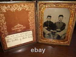 1/2 Plate Tintype Photo of Civil War Soldier Holding Hands Battle of Bull Run