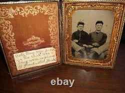 1/2 Plate Tintype Photo of Civil War Soldier Holding Hands Battle of Bull Run