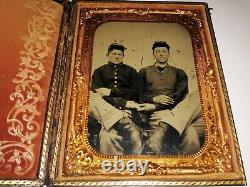1/2 Plate Tintype Photo of Civil War Soldier Holding Hands Battle of Bull Run