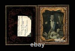 1/4 Daguerreotype Captain Samuel Wilkes Confederate Civil War Soldier KIA + WIFE