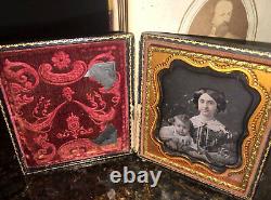 1/4 Daguerreotype Captain Samuel Wilkes Confederate Civil War Soldier KIA + WIFE