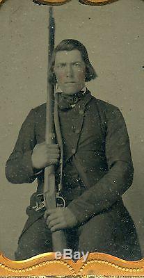 1/4 Plate Ambrotype Photograph Pre CIVIL War Armed Militia 1858 Perry County Pa