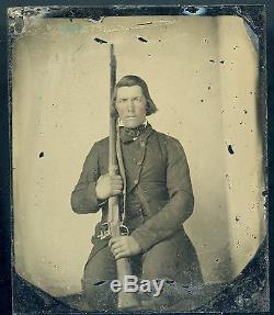 1/4 Plate Ambrotype Photograph Pre CIVIL War Armed Militia 1858 Perry County Pa