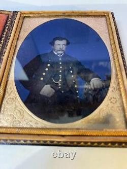 1/4/ Plate Ambrotype of Union Officer, Very Sharp