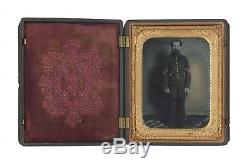 1/4 Plate Civil War Ruby Ambrotype -Union Corporal Armed with Revolver (Berg 3-36)