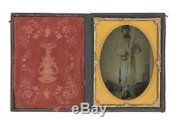 1/4 Plate Civil War Tintype of Armed Union Infantryman Full Leather Case