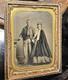 1/4 Tintype Civil War Soldier Wearing Corps Badge & Wife 1860s Photo