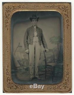 1/4 tintype 3rd New Jersey Cavalry Civil War ID'd
