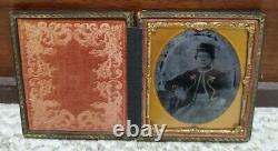 1/6 Ambrotype Civil War Zouave Soldier Antique Photo Old Picture Full Case