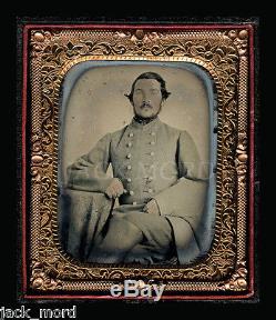 1/6 Ambrotype Photo Confederate Civil War Soldier Virginia Cavalry