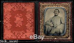 1/6 Ambrotype Photo Confederate Civil War Soldier Virginia Cavalry