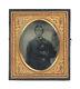 1/6 Civil War Ruby Ambrotype Armed Private Warren Howe 11th New Hampshire