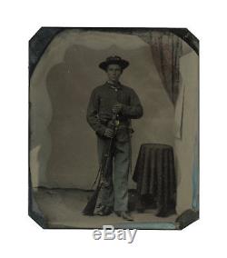 1/6 Civil War Tintype Union Soldier Armed with Enfield 2-Band Sergeant's Rifle