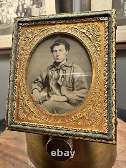 1/6 Plate Ambrotype Young Civil War Sailor Circa 1861 USN Navy Photo 1800s Rare