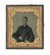 1/6 Plate Civil War Ambrotype Of Slick-haired Yankee Wearing Sack Coat
