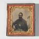 1/6 Plate Tintype Photo Civil War Uniform Union Soldier Seated With Full Beard
