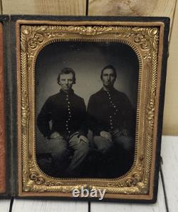1/6th Tintype Of A Pair Of Soldiers Civil War Photograph Great Condition