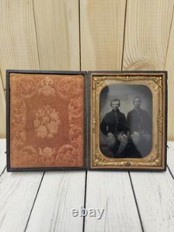1/6th Tintype Of A Pair Of Soldiers Civil War Photograph Great Condition