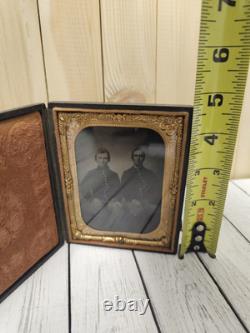 1/6th Tintype Of A Pair Of Soldiers Civil War Photograph Great Condition