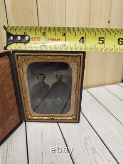 1/6th Tintype Of A Pair Of Soldiers Civil War Photograph Great Condition
