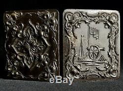 1/9 Plate CIVIL War Patriotic Thermoplastc Case Camp Scene In Minty Condition