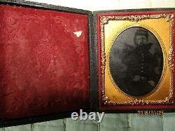 1/9 plate Black Civil War Sargent, in Rare patrotic GEORGE WASHINGTON CASE
