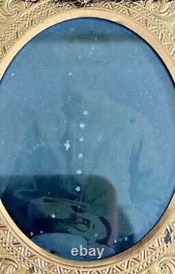 1/9th Ambrotype Photograph Civil War Confederate Soldier Calvary 1860's
