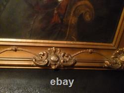 23x26 Antique Civil War Era Hand painted Watercolor Photograph in ORGN FRAME