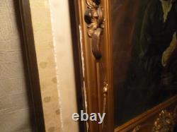 23x26 Antique Civil War Era Hand painted Watercolor Photograph in ORGN FRAME