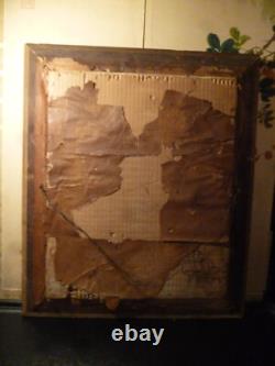23x26 Antique Civil War Era Hand painted Watercolor Photograph in ORGN FRAME